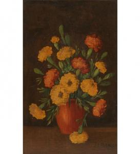 SANGER Henry L 1800-1800,Floral still life with zinnias,Ripley Auctions US 2010-01-30