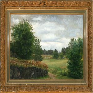 SANNOM Charlotte 1846-1923,Field landscape,1890,Bruun Rasmussen DK 2009-08-17