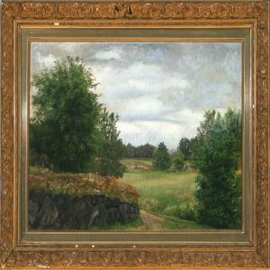 SANNOM Charlotte 1846-1923,Field landscape,1890,Bruun Rasmussen DK 2009-09-14