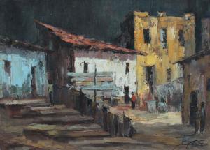 SANSAO PEREIRA 1900-1900,Citystreet with Figures,,Burchard US 2012-02-19