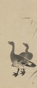 SANSETSU KANO 1589-1651,Wild geese and reeds,Mainichi Auction JP 2022-07-16