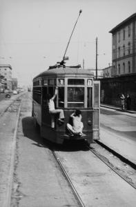 SANSONE Nicola 1921-1988,Napoli, la tramvia che corre lungo il porto,1960,Finarte IT 2024-01-18
