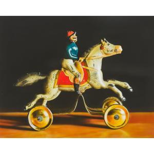 SANTANDER Cesar 1947,HORSE AND RIDER TOY,1982,Waddington's CA 2023-04-20