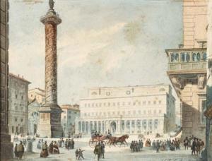 SANTARELLI C.C,View of Piazza Colonna, Rome,Christie's GB 2003-11-25