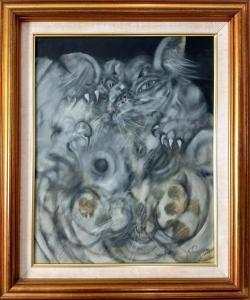 SANTIAGO Ramon 1943-2001,My Two Cats,1991,Ro Gallery US 2023-10-31