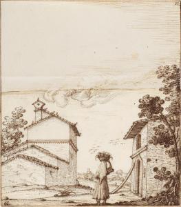 SANTINI Giuseppe,A rural view with a farmhouse and distant tower,Sotheby's GB 2023-07-06