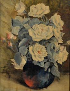 SANTOCANO angelina 1889-1969,Vas cu trandafiri,1931,GoldArt RO 2015-11-25