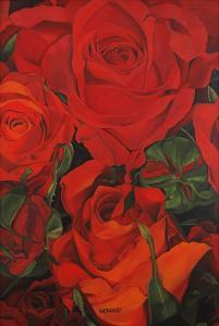 Santos Mona 1962,Red Blossoms,1997,Leon Gallery PH 2016-06-11