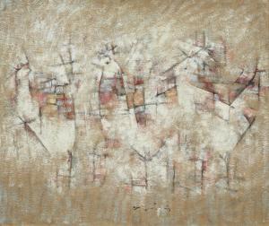 SANTOSH Gulam Rasool 1929-1998,Untitled (Roosters),Christie's GB 2023-09-20