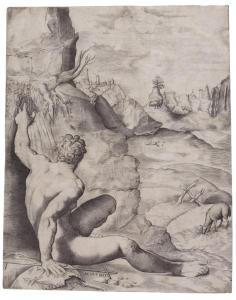 SANUTO Giulio 1530-1588,Saint John the Baptist in the Wilderness (see Bury,1545,Sotheby's 2023-12-08