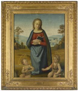 SANZIO Raffaello 1483-1520,THE MADONNA AND CHILD WITH THE INFANT SAINT JOHN I,Sotheby's 2016-12-07