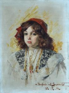 SAPORETTI Edgardo 1865-1909,Ritratto di bambino,1904,Galleria Pananti Casa d'Aste IT 2021-09-10