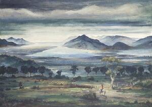 SAPPER Richard 1891-1964,Südamerikanische Landschaft mit
 Reiter.,Neumeister DE 2003-07-02