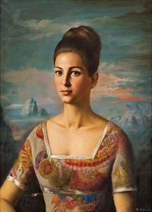 SAPUCCI C 1900-1900,Ritratto di donna in paesaggio,Babuino IT 2012-02-21