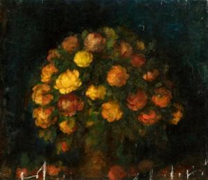SAPUNOV Nikolai Nikolaievich 1880-1912,Nature morte au bouquet de roses dans un v,Millon & Associés 2018-05-30
