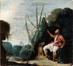 SARACENI Carlo 1579-1620,Paesaggio boschivo con San Rocco,Bertolami Fine Arts IT 2023-11-23