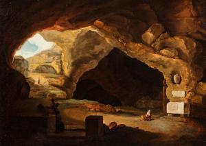 SARAZIN DE BELMONT Louise Joséphine 1790-1870,The prayer in a cave,19th Century,Sotheby's 2021-11-18