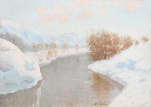 SARBU Gheorghe 1883-1955,Winter Landscape,Artmark RO 2022-11-21