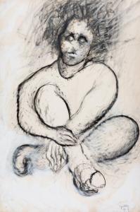 SARFATY MARCHANT Gretta 1954,Homem Sentado,Escritorio de Arte BR 2021-07-30
