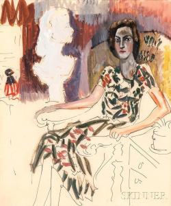 SARGENT Margaret W 1892-1978,Untitled (Seated Woman with Sculpture),Skinner US 2017-07-21