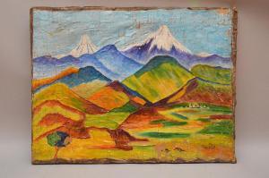 SARIAN Martiros Sergeevich,Purple snow top &amp; yellow green Mountains,Hood Bill & Sons 2017-05-23