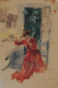 SARKA Charles Nicolas 1879-1960,The Girl with Cigarette,1903,Bonhams GB 2022-08-24