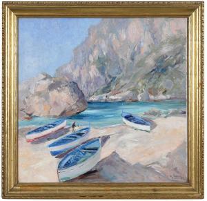 SARNO Matteo 1894-1957,Rocks of Capri,Brunk Auctions US 2023-11-18