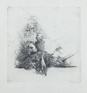 SARONI Sergio 1935-1991,Natura morta con il passero,1967,Sant'Agostino IT 2024-03-25