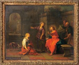 SARRABAT Daniel II 1666-1748,Le christ chez Marthe et Marie,1748,Tajan FR 2015-10-15