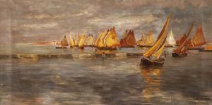 SARTORI Giuseppe 1863-1922,"Barche all'uscita del porto" olio su tela  fir,Il Ponte Casa D'aste Srl 2007-03-20