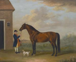 SARTORIUS Francis I,HENRY COMPTON'S CHESTNUT HUNTER WITH ITS GROOM OUT,1775,Sotheby's 2014-12-04