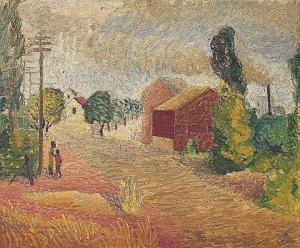 SASH Cecily 1925-2019,Figures Beside a Road,Strauss Co. ZA 2014-11-10