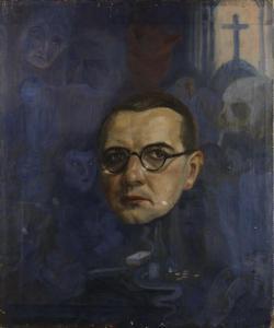SASSY Attila 1880-1967,Férfi portré démonokkal vászon,ARTE HU 2023-06-22