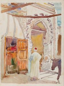 SATRIANO De Conda 1800-1800,Deux marocains conversant devant une porte,Gros-Delettrez FR 2018-11-28