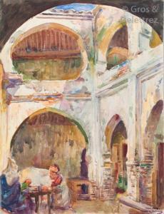 SATRIANO De Conda,Intérieur du Grand café Maure de Hadj Mohammed Had,1914,Gros-Delettrez 2018-11-28