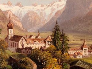 SATTLER Hubert 1817-1904,Monastery of Engelberg,1900,Auctionata DE 2015-07-21