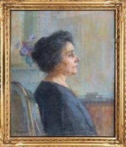 SAUGER Amélie,Portrait de femme assise de profil,Libert FR 2021-11-19