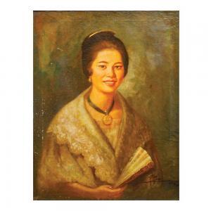 Saulog Simeon 1916-1995,Portrait of a Woman,1955,Leon Gallery PH 2023-01-21