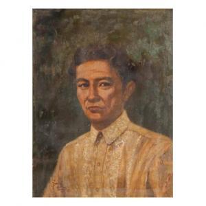 Saulog Simeon,Portrait of Francisco Balagtas Baltazar Manila, Ph,1947,Leon Gallery 2021-07-16