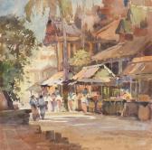 SAUNG SAYA 1898-1952,A Burmese street market,1928,Bonhams GB 2022-03-02
