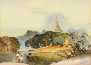 SAUNG SAYA 1898-1952,Visiting the Pagoda,1930,Bonhams GB 2021-04-22