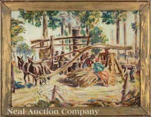 SAUSSY Hattie 1890-1978,Grinding Sugar Cane, Colquitt, Georgia,Neal Auction Company US 2020-11-22