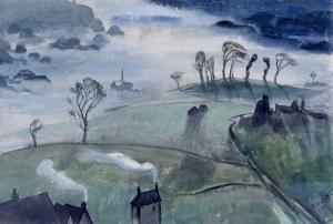 SAUTER Rudolph Helmut 1895-1977,Landscape with Factory in the Distance,1951,Mallams GB 2023-02-19