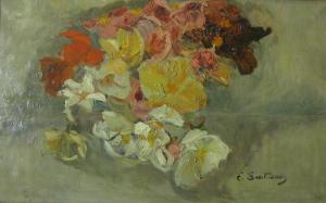 SAUTRENOY E 1900,Bouquet au fond gris,Rossini FR 2012-02-20