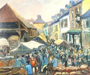 SAUVAGE Serge 1900-1900,La place du marché à Gaël,Ruellan FR 2023-10-28