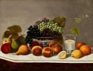 SAVAGE R.A.,TABLETOP STILL LIFE WITH COMPOTE AND FRUIT,1880,Sloans & Kenyon US 2014-11-16