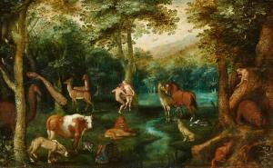 SAVERY Jacob I 1545-1602,Paradieslandschaft mit Adam und Eva,Lempertz DE 2019-11-16