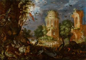 SAVERY Roelant 1576-1639,Landscape with ruins and a variety of birds,1614,Sotheby's GB 2023-12-07