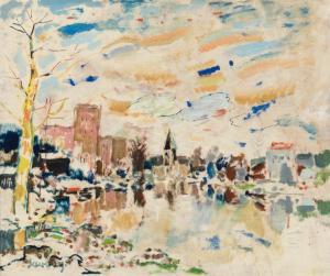 SAVERYS Albert 1886-1964,View of the river Lys in Deinze,De Vuyst BE 2024-03-02