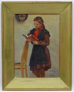 SAVIN Viktor Markianovich 1907-1971,A young girl wearing Socialist,Dickins GB 2017-11-10